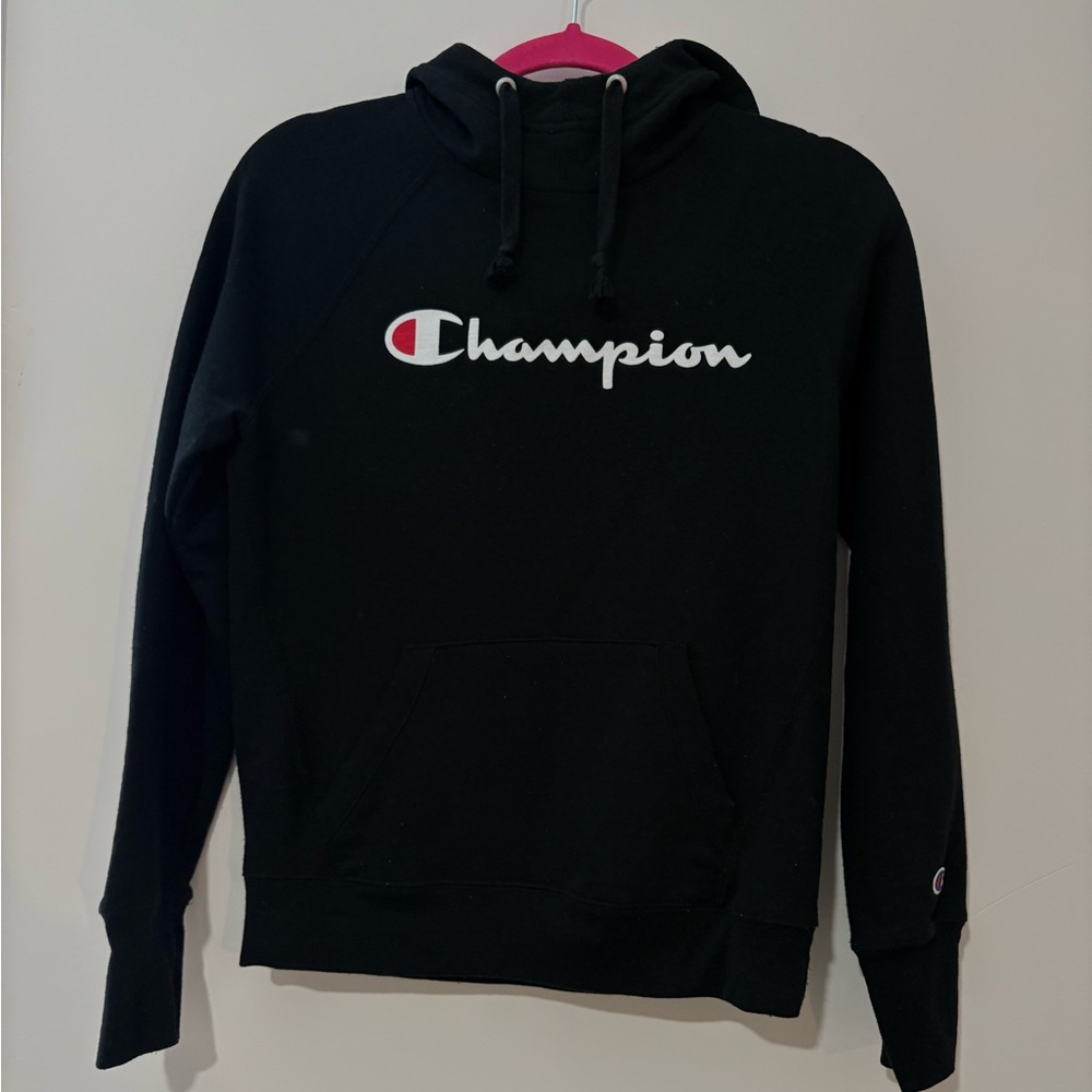 Champion Black Pullover with Logo